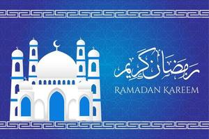 Islamic design greeting card background template with Ramadan kareem vector