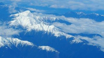 Top view angle images of snow hills around Fuji mountain photo