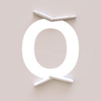 papier besnoeiing uit rollen omhoog lettertype tekst met alpha O png
