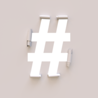 papier découpé roll up texte de caractères avec hashtag alpha png