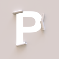 corte de papel enrole o texto do tipo de letra com alfa p png
