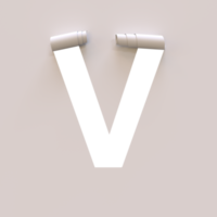 papier besnoeiing uit rollen omhoog lettertype tekst met alpha v png