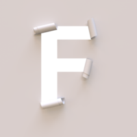 papier besnoeiing uit rollen omhoog lettertype tekst met alpha f png