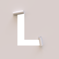 papier besnoeiing uit rollen omhoog lettertype tekst met alpha l png