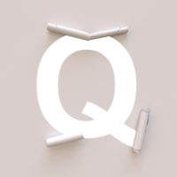 papier ausgeschnittener roll-up-schrifttext mit alpha q png