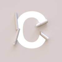 papier besnoeiing uit rollen omhoog lettertype tekst met alpha c png