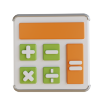 calculadora de negocios y finanzas de ilustración 3d png