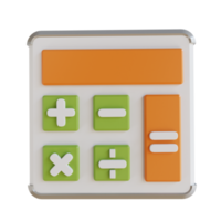 calculatrice d'affaires et de finances d'illustration 3d png