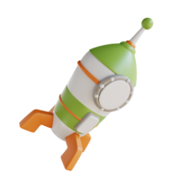 3D illustration business startup rocket png