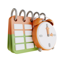 calendrier et temps d'affaires illustration 3d png