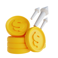 3D illustration money graph up png