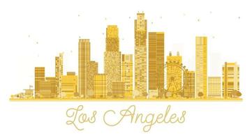 Los Angeles City skyline golden silhouette. vector