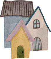 petite maison aquarelle png
