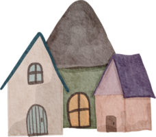 Watercolor little house png