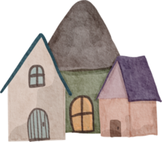 petite maison aquarelle png