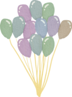 ballons colorés aquarelles png