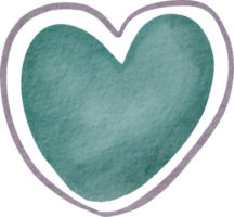 Watercolor abstract heart png