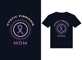 ilustraciones de mamá con fibrosis quística para el diseño de camisetas listas para imprimir vector