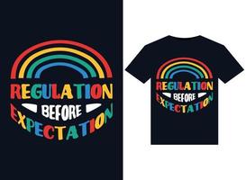 Regulation Before illustrations for print-ready T-Shirts design vector