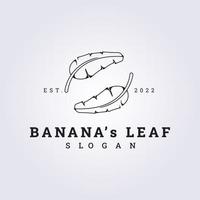 outline leaf of banana vector logo illustration design, recycle symbol