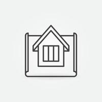 House on Paper outline vector icon. Architecture symbol
