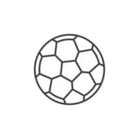 icono de contorno de vector de pelota de fútbol. elemento de diseño de balón de fútbol