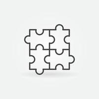 Puzzle outline vector concept minimal icon