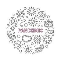 Pandemic vector concept outline round illustration