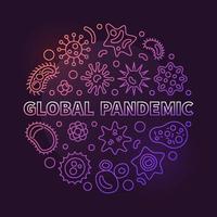 Vector Global Pandemic concept circular outline colored illustration