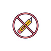 Do not use Cutter Tool vector concept round colored icon