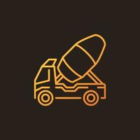 Concrete truck outline vector colorful icon - mixer car logo