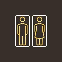 Man and Woman Toilet colorful outline icon. Vector WC sign