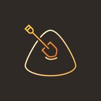Sand and Shovel vector concept colored icon in thin line style