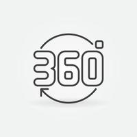 Icono simple creativo vectorial de 360 grados en estilo de línea delgada vector