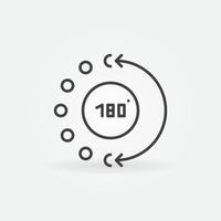 180 degree vector concept math icon in outline style