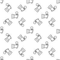 Hand Holding Microphone vector line minimal seamless pattern