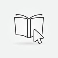 Mouse Click on Book vector thin line concept icon