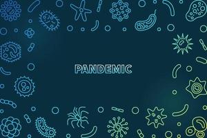 Pandemic vector concept colored linear frame or illustration
