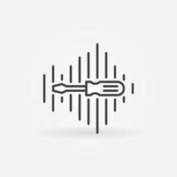 Sound Wave with Screwdriver line vector icon or sign