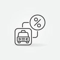 Taxi with Discount vector concept icon in outline style