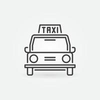 icono de concepto de vector de coche retro de taxi en estilo de línea delgada