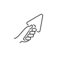 Hand with Trowel vector icon in thin line style