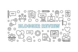 Blogger Review vector concept outline horizontal banner