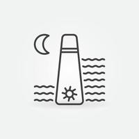 Tidal Energy outline vector concept icon or symbol