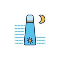 Tidal Power vector concept colored icon or logo