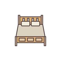 Vector Double Bed concept colored icon