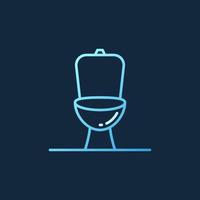 Toilet bowl vector linear colored icon on dark background