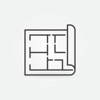 House Plan vector outline concept minimal icon