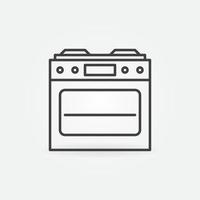 Gas Stove with Oven outline vector icon. Front View