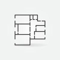apartamento plan contorno vector concepto simple icono